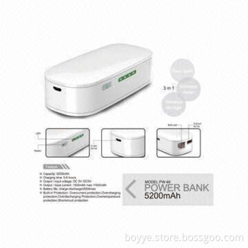 3-in-1 Multifunction Power Bank with Wireless Router and Wireless Storage, 5,200mAh Capacity